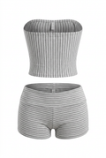 Grey Striped bandeau set