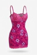 Pink floral mini dress