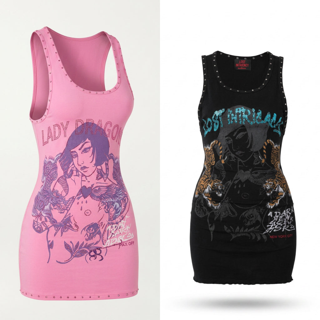 Studded tank dresses