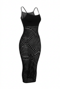 Sweet hollow knit body con dress