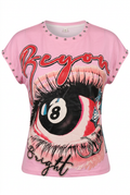 Pink retro studded tee