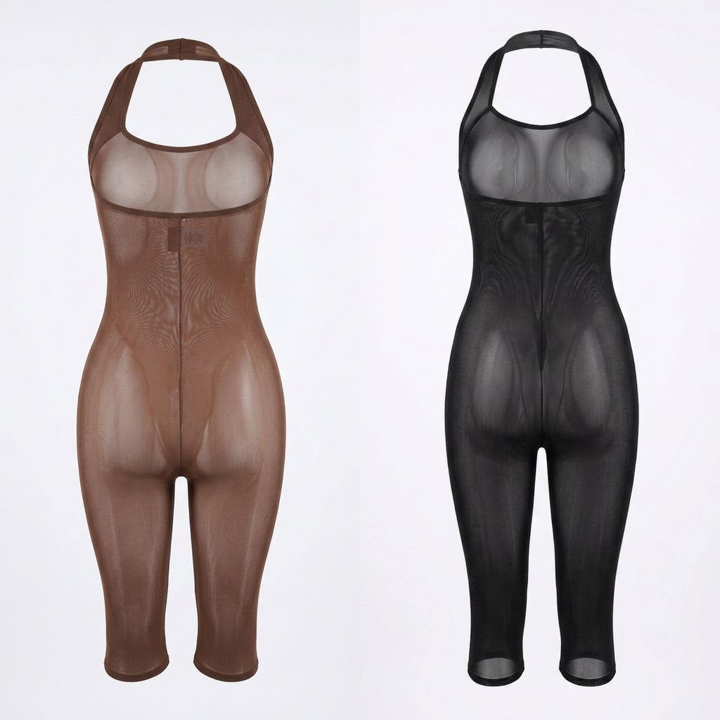Sheer body stocking rompers